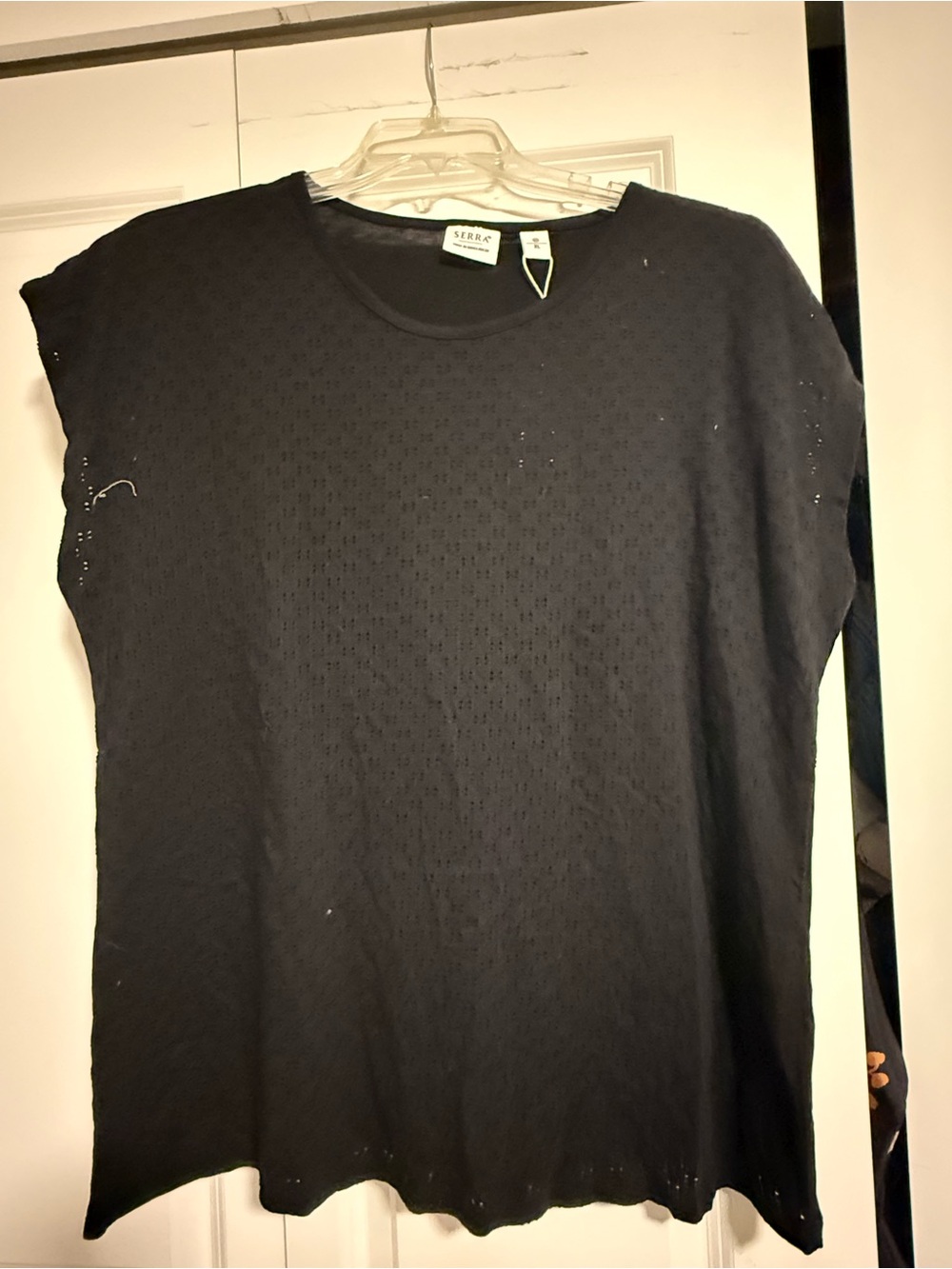 SERRA Black Short Sleeve Knit Tee